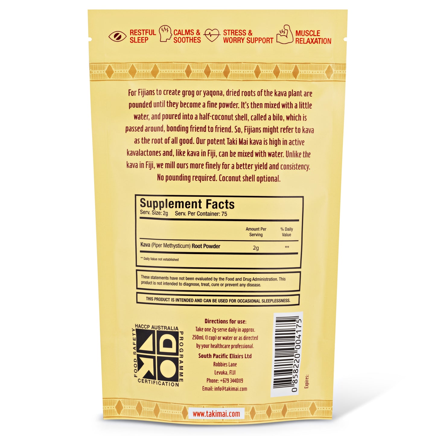 Taki Mai 100% Noble Kava Instant Powder Vanuatu Blend