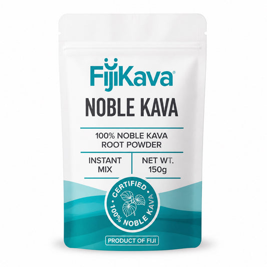 FijiKava Instant Noble Kava Powder 150g pouch, front of pack